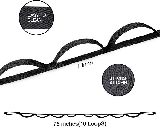 A AZURELIFE Premium Durable Stretch Straps with Loops, Stretching Strap for Physical Therapy, Multi-Loop Yoga Strap Fitness Exercise Strap for Yoga, Pilates, Dance, Flexibility&Exercise