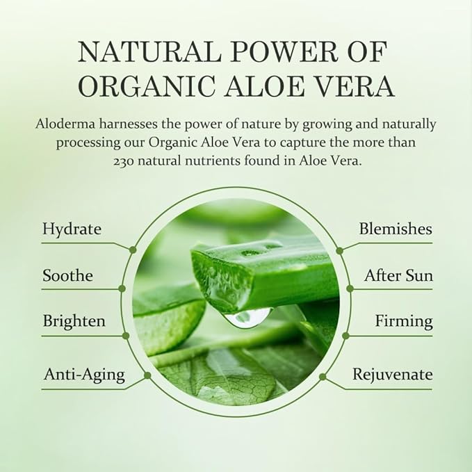 Aloderma Age-Defying Aloe Flower Essence Gel with 24K Gold Leaf, Made within 12 Hours of Harvest - Luxurious Aloe Gel with Allantoin & Hyaluronic Acid for a Shimmering, Youthful Complexion, 7oz 3-Pack