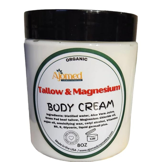 Tallow & Magnesium Body butter - Grass Fed tallow Magnesium Cream- Handmade tallow moisturizer for Cracked, Dry, Itchy skin- eczema cream- diaper rash- dry skin body care (FRANKINSCENCE)