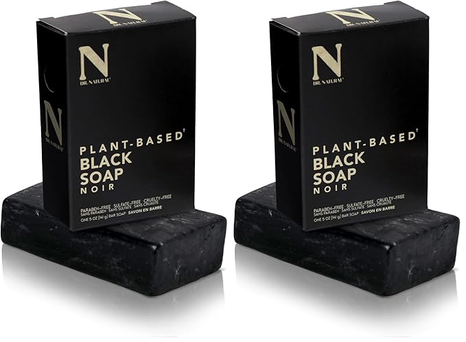 Dr. Natural Black Bar Soap, 5 oz - Ultra-Moisturizing Natural Soap with Shea Butter - Safe for Family and Pets - Helps Reduce Acne and Blemishes - Organic Bar Soap for Hands, Body Wash, Laundry