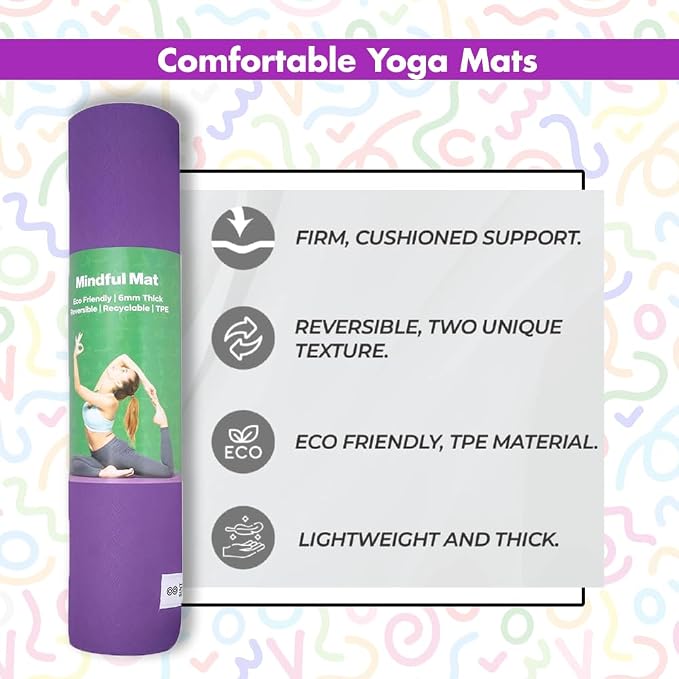 HOME ARCHIVE Premium Yoga Mat 6mm Print Reversible Extra Thick and Large Non Slip Exercise & Fitness Mat for All Types of Yoga Pilates & Floor Workouts (78" x 24" x 6mm Thick)
