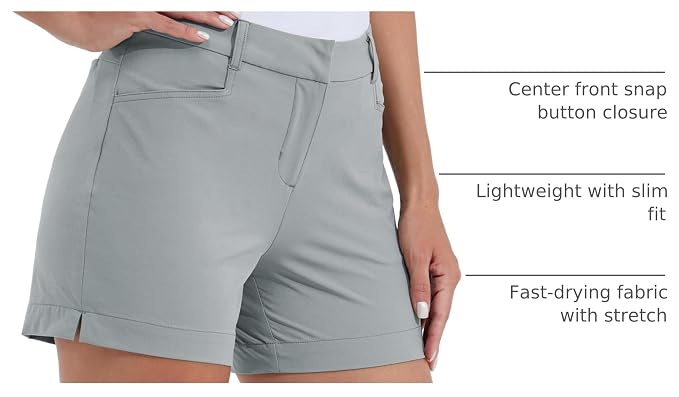 Willit Women's 4.5" Golf Shorts Quick Dry Outdoor Causal Shorts with Pockets Water Resistant