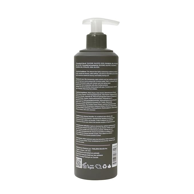Curly Hair Leave-in Styling Cream for Men | Silicone-Free - 400ml (13.5 oz) - Transforms and revives hair into soft, flexible and defined curls | Made in Canada