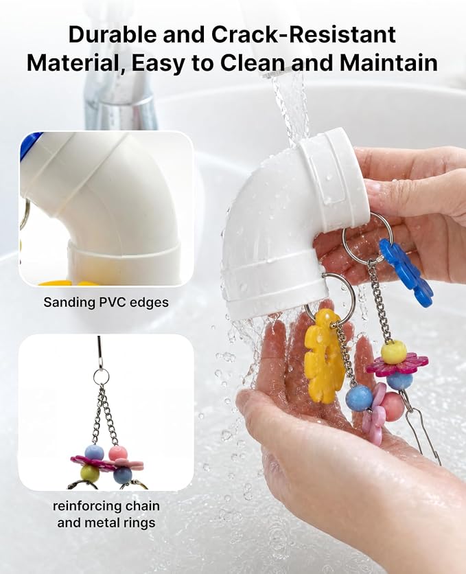 2 PCS Hanging Foraging Chew Toy Interactive Treat Dispenser, Small Animal Cage Enrichment Puzzle Feeder for Rats, Guinea Pigs, Bird,Easy to Disassemble & Clean