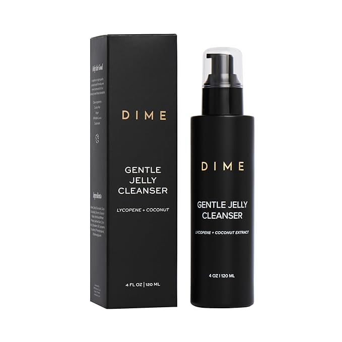 Dime Beauty Gentle Jelly Cleanser, Hydrating Facial Cleanser and Makeup Remover with Vitamin E, Sensitive Skin Face Wash, 4 oz / 120 ml