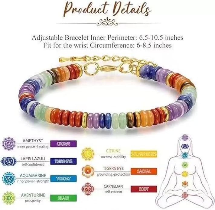 Chakra Crystal Bracelets for Women Inspirational Spiritual Gifts Bracelets for Women Crystals and Healing Stones