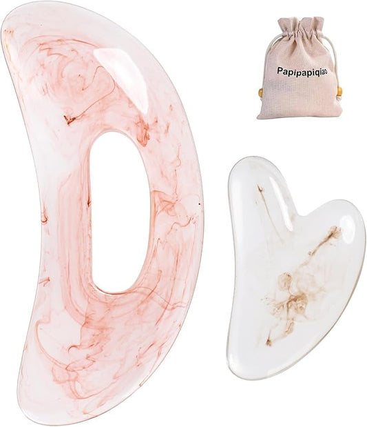Large Body Gua Sha Tool for Lymphatic Drainage,Cellulite, Sculpting and Sore Muscles,Grip-Friendly with Smooth Resin & Ergonomic Design for Jawline, Neck,Thighs and Stomach Pink Resin Prop 65 Tested