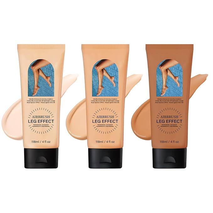 Leg Makeup Waterproof No Transfer,Flawless Looking Leg and Body Scar Cover up Makeup,Waterproof Long Last Easy Application for All Skin Tones.(3# Bronze)