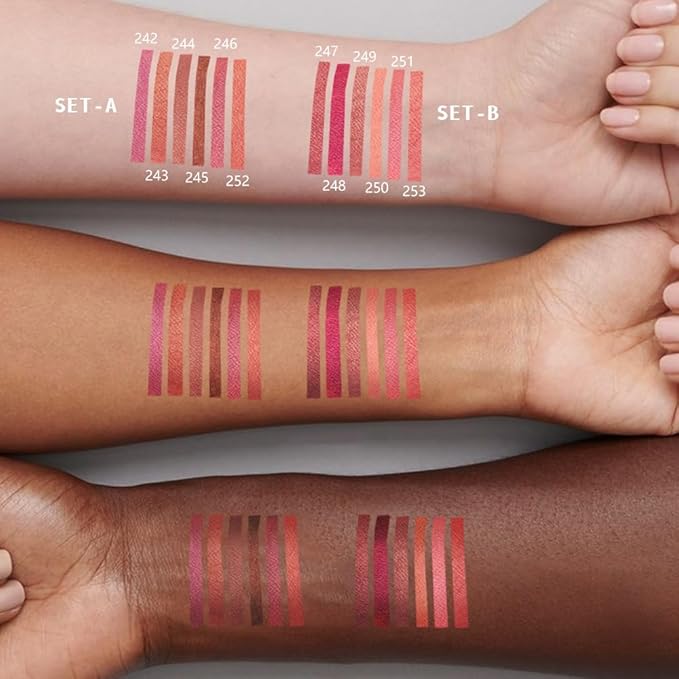 6 Pcs Ultra Silky Lip Liner Lipstick Pencils Set for Shaping & Sculpting Lips, Creamy Matte Velvet Pigmented Crayon (6Pcs-Matte Creamy Smoothly-B, Pack of 1)