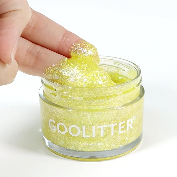 Face, Body & Hair Holographic Yellow Glitter Gel [Lemon Lemon] 2oz (60mL) | Fine | K-Beauty | Halloween, Festival, EDM, Rave, Party, Concert, Costume Makeup | Vegan, Cruelty Free