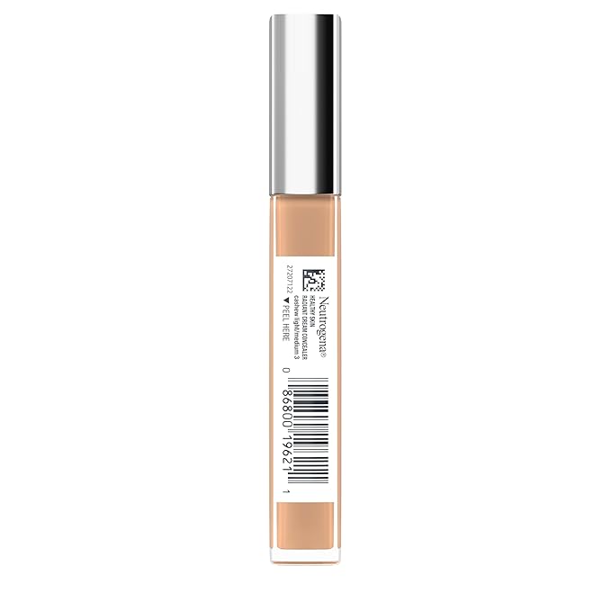 Neutrogena Healthy Skin Radiant Brightening Cream Concealer with Peptides & Vitamin E Antioxidant, Lightweight Perfecting Concealer, Non-Comedogenic, Cashew Light/Medium 03 cool undertones, 0.24 oz