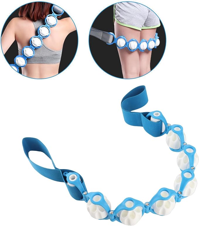 Luqeeg Back Massage Roller Rope, Multi Functional Elastic Pull Strap Massage Tool, Lymphatic Drainage Anti Cellulite Massage Belt, Manual Muscle Roller for Office Workers