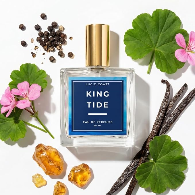 King Tide Perfume - Inspired by Creed Aventus for Men, Extrait de Parfum, Long Lasting Woody Fruity Perfume for Men with Bergamot, Pineapple, Oakmoss, & Birch – Clean, Vegan & Handcrafted
