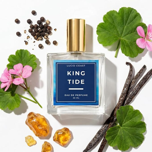 King Tide Perfume - Inspired by Creed Aventus for Men, Extrait de Parfum, Long Lasting Woody Fruity Perfume for Men with Bergamot, Pineapple, Oakmoss, & Birch – Clean, Vegan & Handcrafted