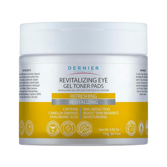 Dernier Under Eye Patches with Caffeine and Hyaluronic Acid | Beauty Skincare for Women – Puffy Eyes & Dark Circles Under Eye Treatment – Hydrate, Refresh and Rejuvenate Eyes Contour– 100g - 80 Pads