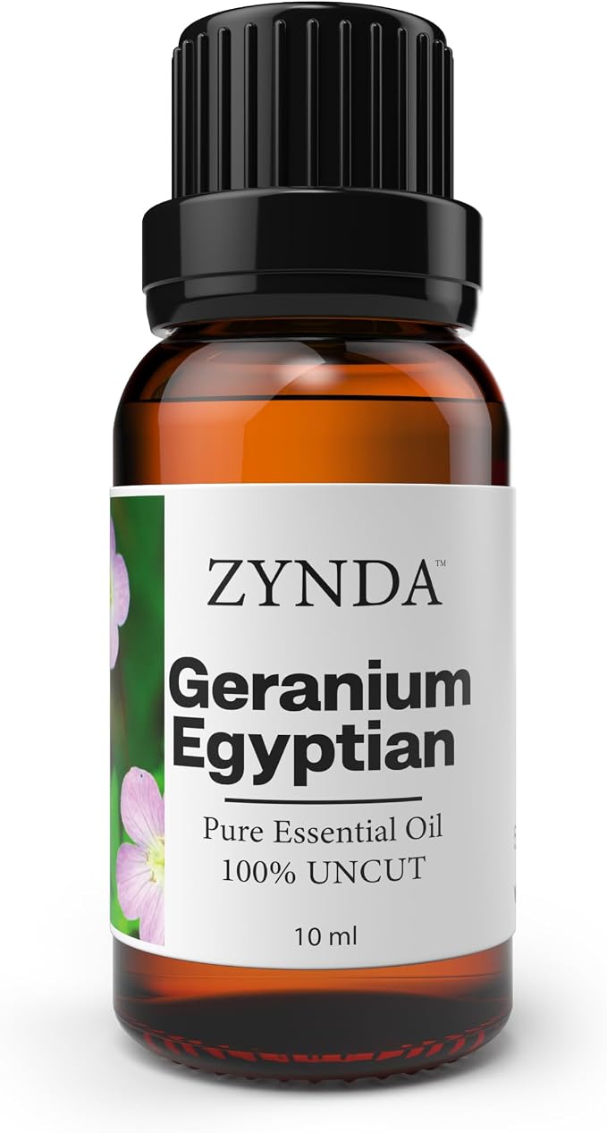 Egyptian Geranium Essential Oil 100% Pure & Natural – Premium Aromatherapy Grade, Lab Tested, Geranium Oil for Skin, Organic Essentials Oil for Hair & DIY Skincare