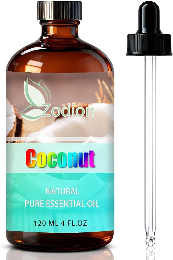 Coconut Essential Oil - Coconut Oil for Diffuser, 4 Fl Oz(120ml) | Candle Making, Soap Making, aroma, Strong Scent, Home Fragrance, Massage,Pure, Natural