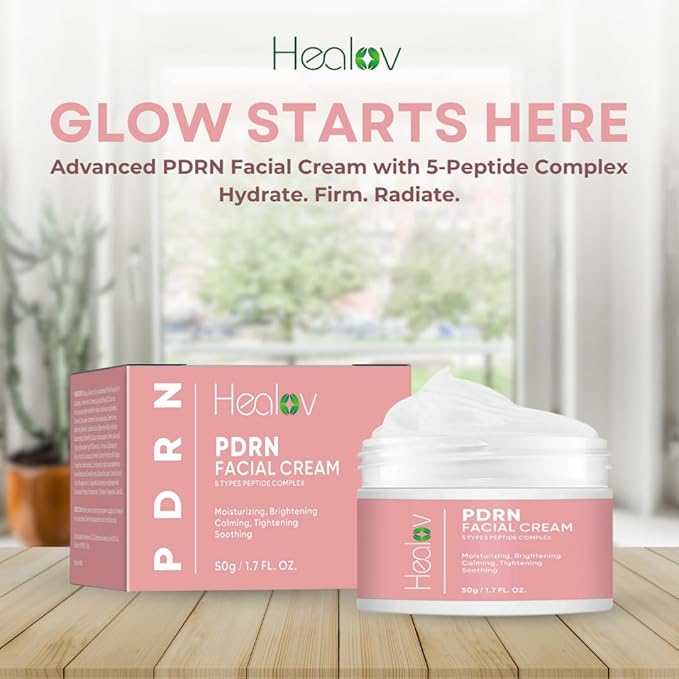 PDRN Cream – Rejuvenating Korean Face Moisturizer with Salmon DNA, Niacinamide & Vitamin C – Anti-Aging, Firming, Plumping Daily Cream for Dark Spots, Uneven Tone, Glow, Collagen & Barrier Repair