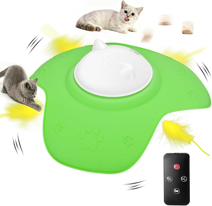 Hide and Seek Cat Toy,Rechargeable Whack-a-Mole Automatic Treat Reward,Interactive Cat Toy for Indoor Cats, Motion Touch Activated Electronic Cat Toys,Silicone Cat Play Mat for Bored Adult Kittens