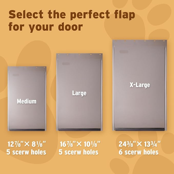 Extra Large Dog Door Replacement Flap Petsafe 10.1"x16.8"Weatherproof 2pack