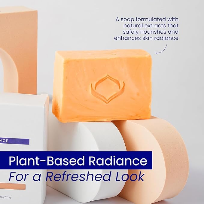 Relumins Triple Glow Bar Soap – Professional Spa Formula – Deep-Cleansing Plant-Based Skincare Bar with Gentle Exfoliation and Skin-Smoothing Benefits – Rich Lather for Daily Use – 135g