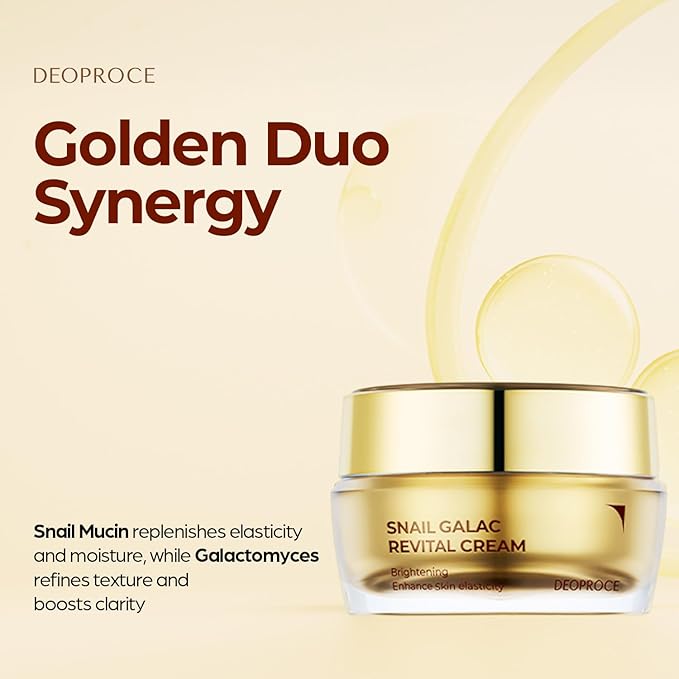 Deoproce Snail Galac Revital Eye Cream, Hydrating & Smoothing Under Eye Cream with Snail Secretion Filtrate & Galactomyces, Korean Skincare, 30g