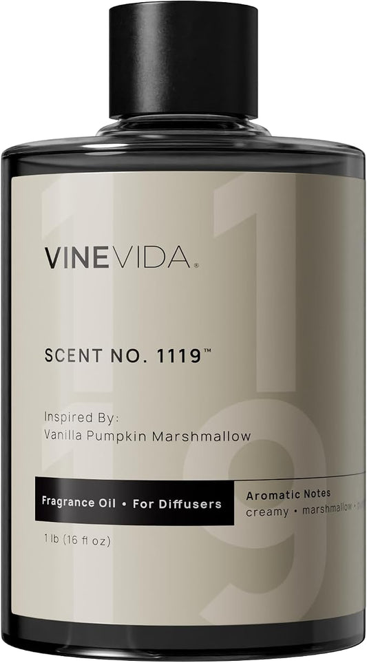 VINEVIDA [16 Fl Oz] Scent NO. 1119 Fragrance Oil for Cold Air Diffusers, Aromatic Notes of Marshmallow Cream Pumpkin, Essential Oils for Diffuser Oil Refill & Air Freshener Room Spray