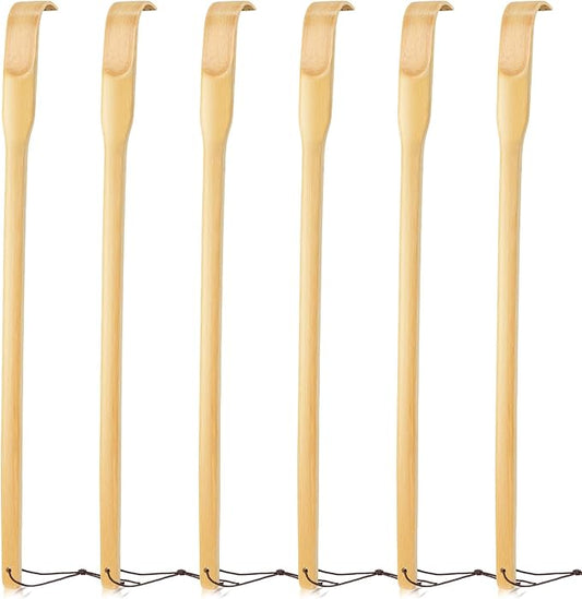 Back Scratcher, 16.5in Pack of 6, Traditional Finger-Like Bamboo Wooden Body Massager for Scratching Itches, Strong and Sturdy, Good Practical and Novel Gifts for Friends and Family.