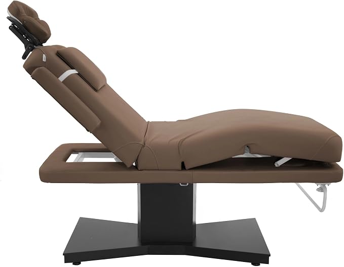 SKINACT Milo 3.0 Motor (with Independent Leg Adjustment) Electric Massage & Facial Bed/Table Sand top and Dark Brown Base