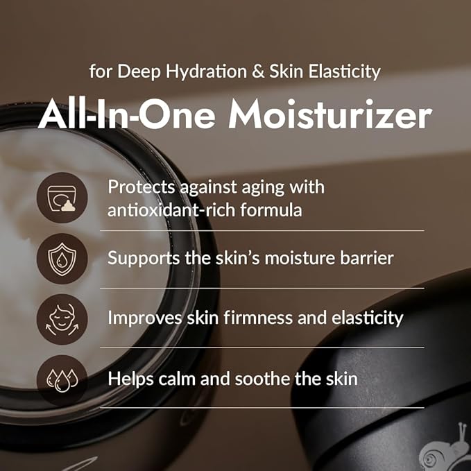 MIZON Black Snail All In One Cream Intensive Korean Skin Care Facial Moisturizing Snail Mucin Extract Travel Size (1.18 fl oz)