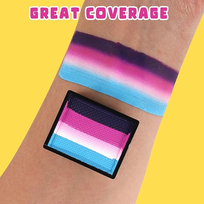 Bowitzki 10g Split Cake Face Paint Professional For Adults One Stroke Split Cake Non Toxic Rainbow Flora Dolphin Unicorn Flame Body Paint Makeup (Unicorn)
