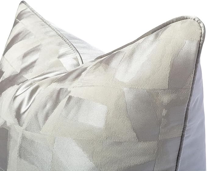 vctops Silver Decorative Luxurious Throw Pillow Covers Jacquard Square Cushion Cases Pillowcase for Bed Sofa Couch Chair Car Home Decor (Silver Grey,20"x20")