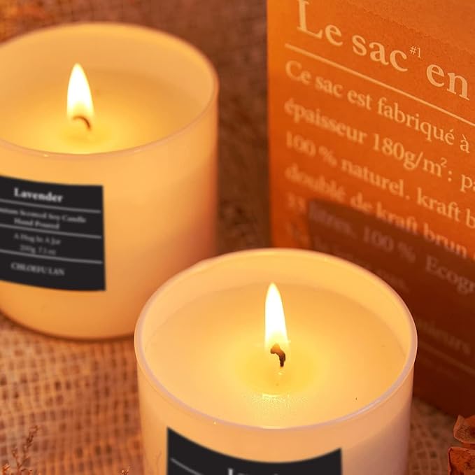 White Tea Candles Gifts for Men & Women, Highly Scented, 7.1oz|45 Hour Burning, Candles for Home Scented, Home Decor, Glass Jar Candle with Gift Box