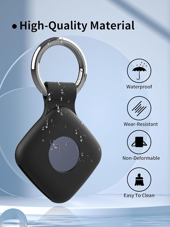 Case for UGREEN Tracker Tags, Shockproof Silicone Cover. | Shockproof & anti - slip, protects against scratches. Precise cutouts ensure full functionality. Black+White+Pink+Purple.