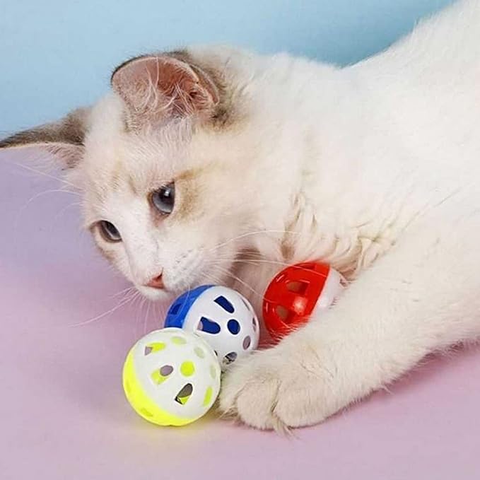 PET SHOW 20 Pack Cat Toys Balls with Bell Inside for Indoor Cats Kitten