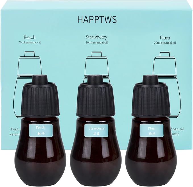 HAPPTWS Diffuser Oil Set (Peach, Strawberry, and Plum Blossom)