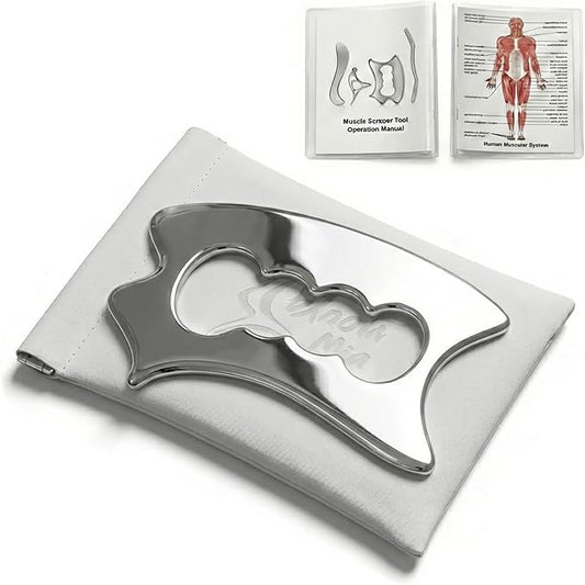 Muscle Scraper Tool Stainless Steel, Gua sha Tool Set for Full Body, Metal Myofascial Release Tool, Scraping Tool Physical Therapy Equipment, Deep Tissue Massager Fascia Scraper (D Scrapper)