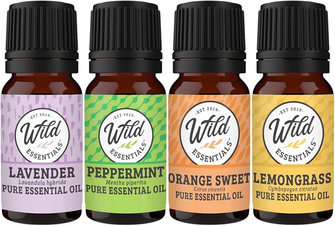 Wild Essentials Dolphin Enamel Aromatherapy Car Vent Air Freshener Essential Oil Diffuser with Vent Clip 8 Color Pads 100% Pure Essential Oils (Lavender, Peppermint, Lemongrass, Orange) Gift Set