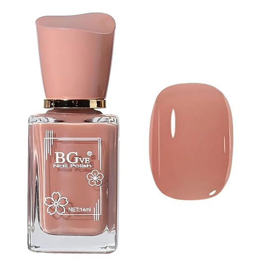NovaCharm Sheer Nail Polish Nude - Fast Drying Neutral Nail Polish Quick Dry - Long lasting Jelly Nail Varnish High Coverage - Water Based Natural Nail Gel No Required UV/LED Lamp