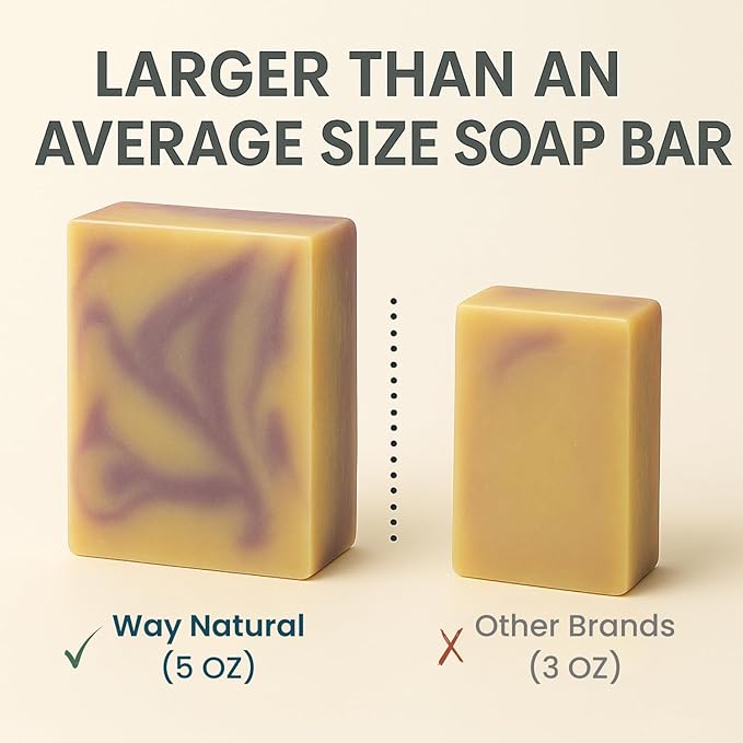 French Lavender Soap Bar - Goat Milk Soap for Men & Women - Natural, Handmade w/Real Milk - Dry Skin, Hands/Body - Premium, Gentle, No Dyes - (1, Large, 5oz)