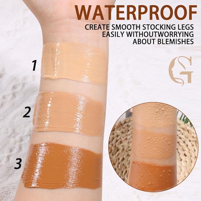 Waterproof Body Concealer – Tattoo, Scar & Vein Cover Up | No-Transfer Leg Makeup & Body Foundation for Flawless Skin, Long-Lasting Coverage for All Skin Tones – 100ml (MEDIUM)