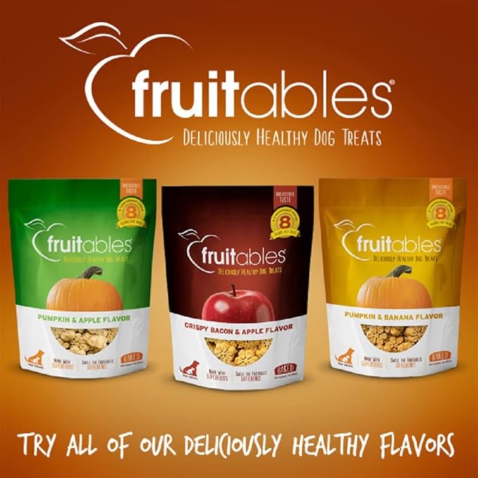 Fruitables Baked Dog Treats, Healthy Pumpkin Treat for Dogs, Low Calorie & Delicious, Free of Wheat, Corn and Soy, Made in the USA, Sweet Potato and Pecan Flavor, 7oz (Pack of 2)