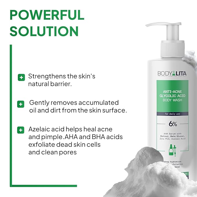 Smoothness & Purification Routine, 3-Step Exfoliating Body Care Set with Double-Sided Exfoliating Pad, Anti Cellulite Scrub, and Glycolic Acid Body Wash for Acne Prone Skin