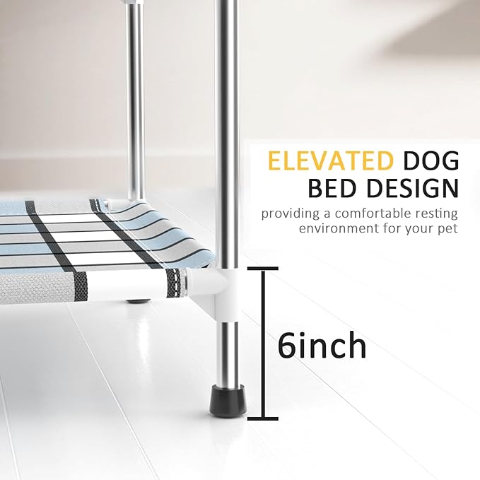 Bedside Dog Bunk Bed with Guardrail, 2 Layers Window Perch Sleeper Dogs Cot | 2-Tier Bedside Sleeper with 3-Fence, Double Elevated Human Dog Bed for Multi-Pet Households, Medium