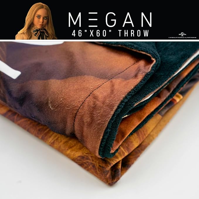 M3GAN Doll Halloween Horror Throw Blanket, Super Soft Cozy Plush Bedding, 46 in x 60 in, (Officially Licensed Product) by Franco