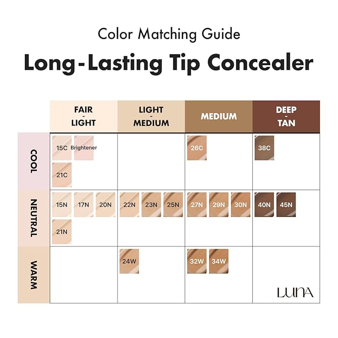 [NEW] LUNA Long Lasting Tip Concealer 22N | Moisturizing Liquid Type | Full Coverage for Dark Circles, Fine Lines & Redness | Korean Makeup, 0.24 oz