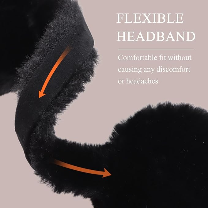 Zsedrut Winter Women Earmuff Foldable Ear Warmer Fluffy Ear Cover Warm Outdoor