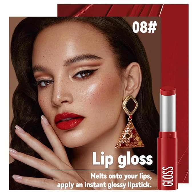 Red Honey Tinted Lip Stain Lip Balm Lip Gloss Lipstick, Sheer Hydrating Lip Stains Tint, Moisturizing Lip Color for All Skin Tones, Nourishing Lip Balm with a Hint of Natural Black Cherry