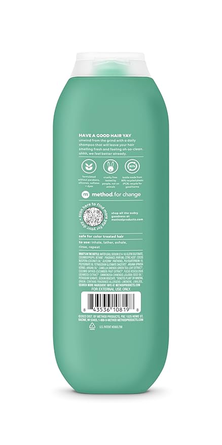 Method Everyday Shampoo, Daily Zen with Cucumber, Green Tea, and Seaweed Scent Notes, Paraben and Sulfate Free, 14 oz (Pack of 2)
