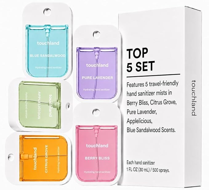 Touchland Hand Sanitizer Spray, Top 5 Set - 5 x 1 FL OZ